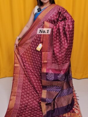 16TH APRIL 2NDLIVE - BAFTA TUSSAR HANDBLOCK SAREE (NO.1)