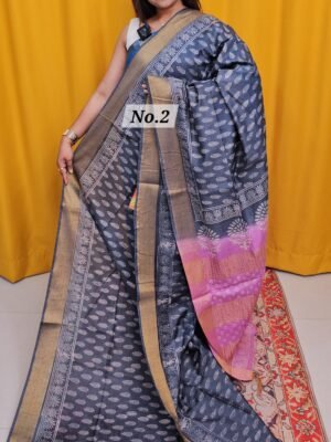 16TH APRIL 2NDLIVE - BAFTA TUSSAR HANDBLOCK SAREE (NO.2)
