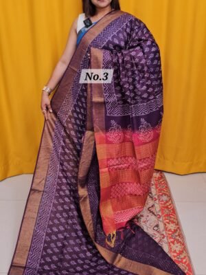 16TH APRIL 2NDLIVE - BAFTA TUSSAR HANDBLOCK SAREE (NO.3)