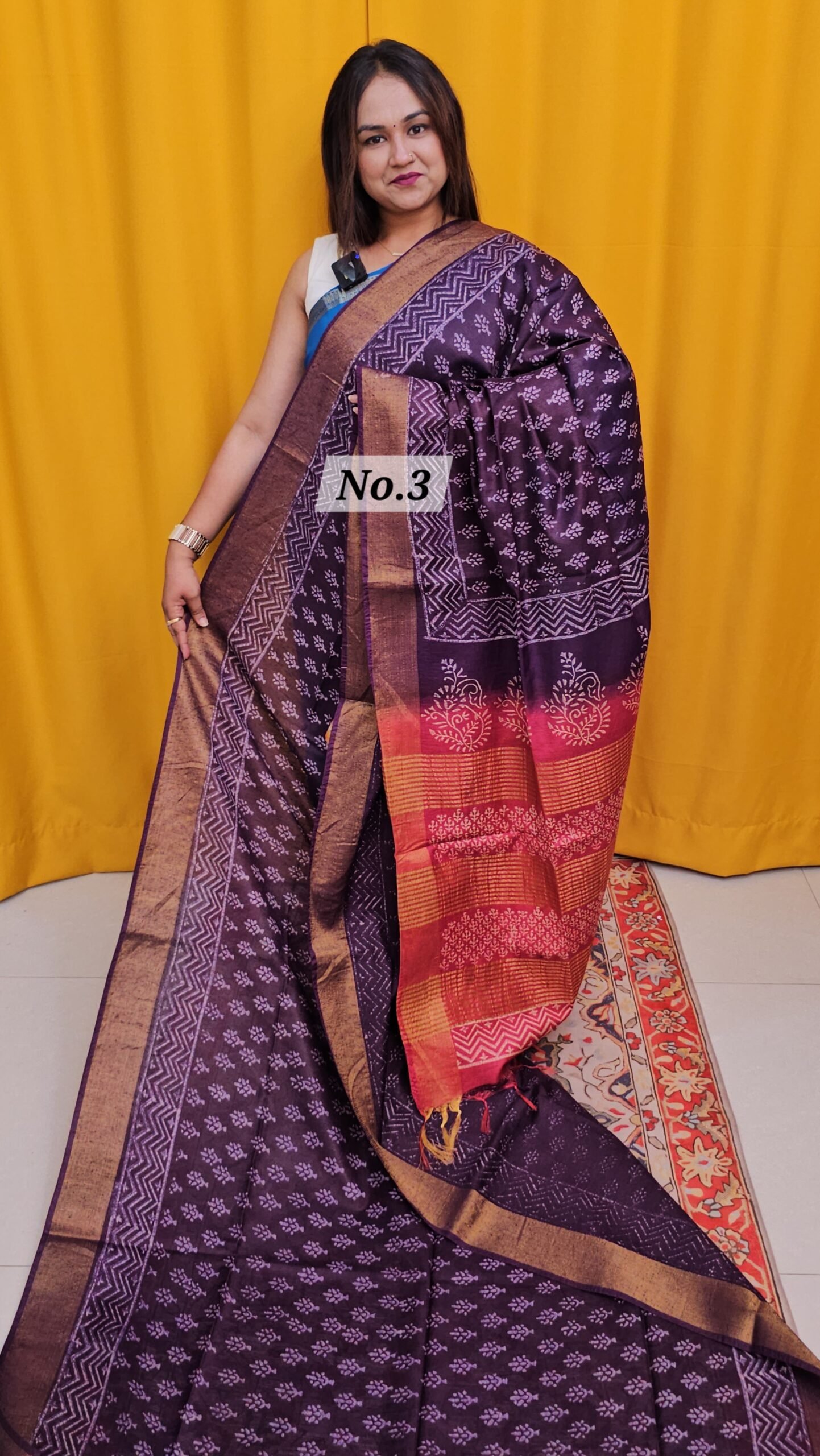 16TH APRIL 2NDLIVE - BAFTA TUSSAR HANDBLOCK SAREE (NO.3)
