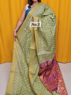 16TH APRIL 2NDLIVE - BAFTA TUSSAR HANDBLOCK SAREE (NO.5)