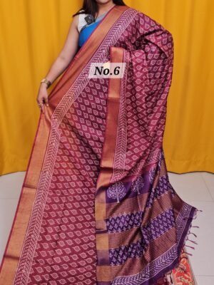 16TH APRIL 2NDLIVE - BAFTA TUSSAR HANDBLOCK SAREE (NO.6)