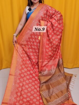 16TH APRIL 2NDLIVE - BAFTA TUSSAR HANDBLOCK SAREE (NO.9)