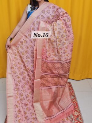 19TH APRIL LIVE - MAHESHWARI TUSSAR BLOCKPRINT SAREE (NO.16)