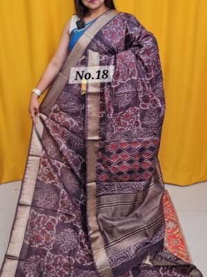 19TH APRIL LIVE - MAHESHWARI TUSSAR BLOCKPRINT SAREE (NO.18)