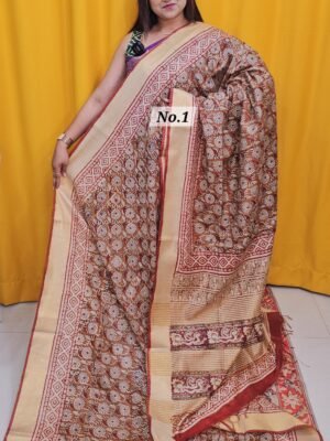 21ST APRIL 2NDLIVE - MAHESWARI TUSSAR BLOCKPRINT SAREE (NO.1)