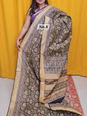 21ST APRIL 2NDLIVE - MAHESWARI TUSSAR BLOCKPRINT SAREE (NO.8)