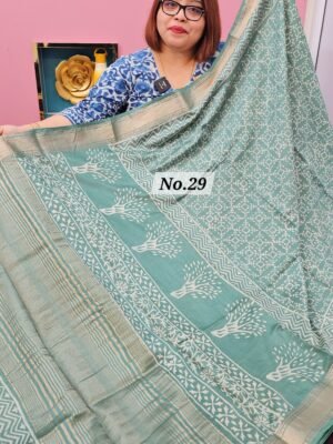20TH APRIL LIVE - HANDBLOCK MAHESWARI SILK SAREE (NO.29)