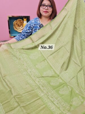 20TH APRIL LIVE - HANDBLOCK MAHESWARI SILK SAREE (NO.36)
