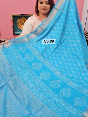29TH APRIL LIVE - HANDBLOCK MAHESWARI SILK SAREE (NO.39)
