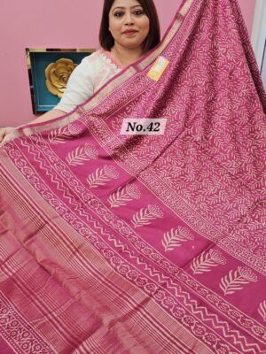 29TH APRIL LIVE - HANDBLOCK MAHESWARI SILK SAREE (NO.42)