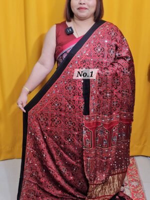 21ST APRIL 2NDLIVE - PURE AJRAKH MODAL MIRROR SAREE (NO.1)