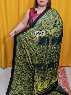 21ST APRIL 2NDLIVE - PURE AJRAKH MODAL MIRROR SAREE (NO.3)