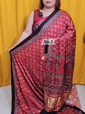 21ST APRIL 2NDLIVE - PURE AJRAKH MODAL MIRROR SAREE (NO.5)