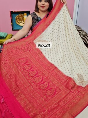 27TH APRIL LIVE - GEORGETT SILK KHADDI SAREE (NO.23)