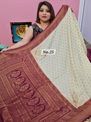 27TH APRIL LIVE - GEORGETT SILK KHADDI SAREE (NO.25)