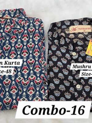 READY MADE COMBO-16 (MUSHRU MEN'S KURTA SIZE-46) (COTTON MEN'S KURTA SIZE-48)