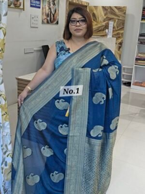 7TH APRIL LIVE – PURE CREPE KHADDI SAREE (NO.1)