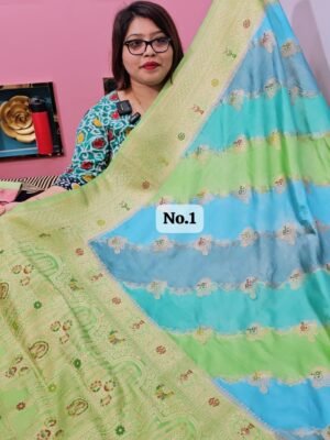 3RD APRIL LIVE - MUSHRU SILK BANARSI SAREE (NO.1)