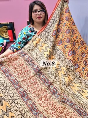 3RD APRIL LIVE - PURE HANDBLOCK CHANDERI SAREE (NO.8)
