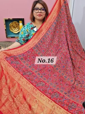 19TH APRIL 2ND LIVE - PURE DOLA AJRAKH SAREE (NO.16)
