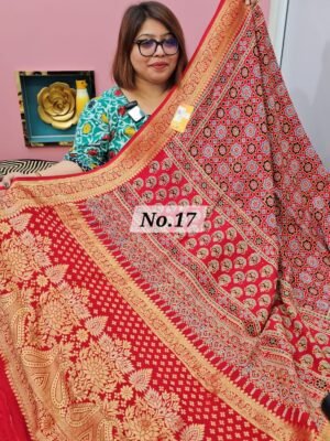 19TH APRIL 2ND LIVE - PURE DOLA AJRAKH SAREE (NO.17)
