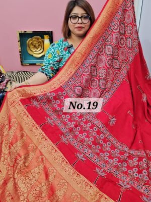19TH APRIL 2ND LIVE - PURE DOLA AJRAKH SAREE (NO.19)