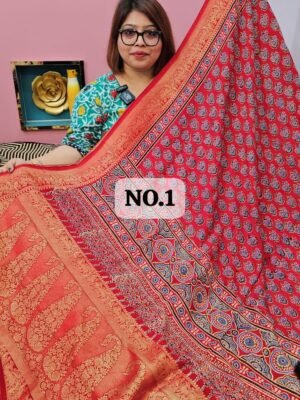 19TH APRIL 2ND LIVE - PURE DOLA AJRAKH SAREE (NO.1)