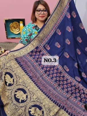 19TH APRIL 2ND LIVE - PURE DOLA AJRAKH SAREE (NO.3)