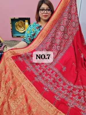 19TH APRIL 2ND LIVE - PURE DOLA AJRAKH SAREE (NO.7)