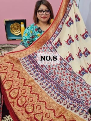 19TH APRIL 2ND LIVE - PURE DOLA AJRAKH SAREE (NO.8)