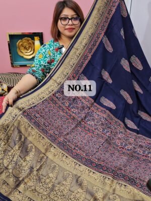 19TH APRIL 2ND LIVE - PURE DOLA AJRAKH SAREE (NO.11)