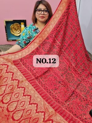 19TH APRIL 2ND LIVE - PURE DOLA AJRAKH SAREE (NO.12)