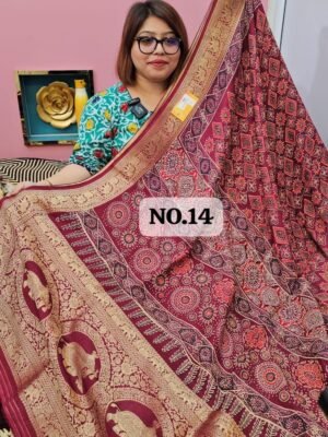 19TH APRIL 2ND LIVE - PURE DOLA AJRAKH SAREE (NO.14)