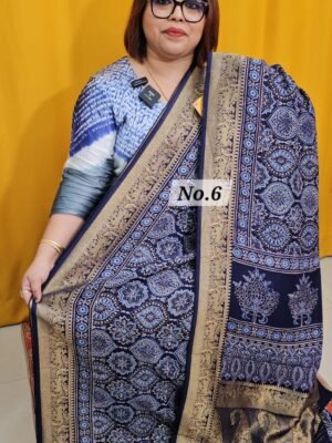 23RD APRIL LIVE - PURE DOLA AJRAKH SAREE (NO.6)