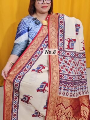 23RD APRIL LIVE - PURE DOLA AJRAKH SAREE (NO.8)