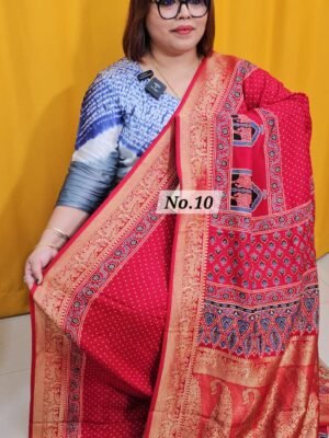 23RD APRIL LIVE - PURE DOLA AJRAKH SAREE (NO.10)