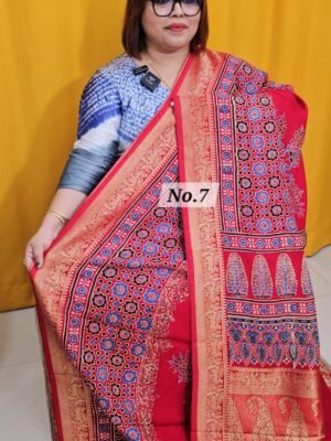23RD APRIL LIVE - PURE DOLA AJRAKH SAREE (NO.7)