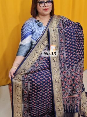 23RD APRIL LIVE - PURE DOLA AJRAKH SAREE (NO.13)