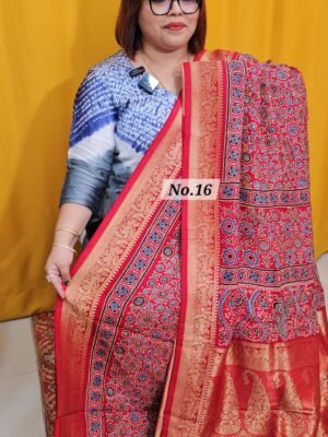 23RD APRIL LIVE - PURE DOLA AJRAKH SAREE (NO.16)