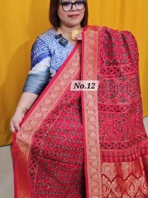 23RD APRIL LIVE - PURE DOLA AJRAKH SAREE (NO.12)
