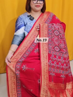 23RD APRIL LIVE - PURE DOLA AJRAKH SAREE (NO.19)