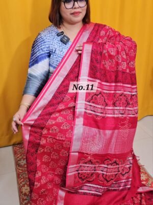23RD APRIL LIVE - HANDBLOCK LINEN COTTON SAREE (NO.11)