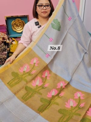 24TH APRIL LIVE - PURE HANDLOOM LINEN SAREE (NO.8)