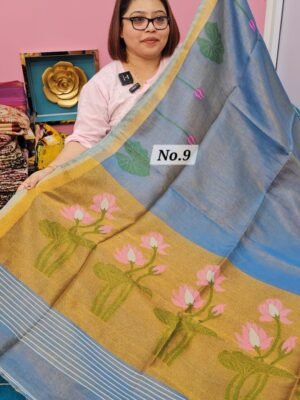 24TH APRIL LIVE - PURE HANDLOOM LINEN SAREE (NO.9)