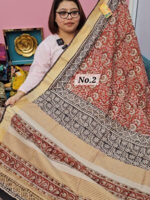 24TH APRIL LIVE - MAHESWARI TUSSAR BLOCKPRINT SAREE (NO.2)