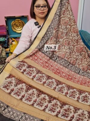 24TH APRIL LIVE - MAHESWARI TUSSAR BLOCKPRINT SAREE (NO.3)