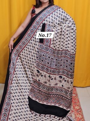 PURE AJRAKH MODAL SILK SAREE (NO.17)