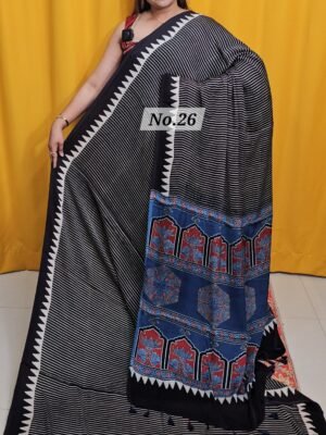 PURE AJRAKH MODAL SILK SAREE (NO.26)