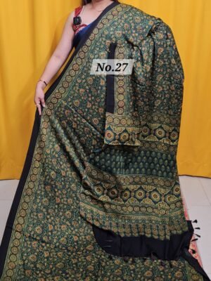 PURE AJRAKH MODAL SILK SAREE (NO.27)